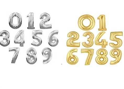 16 İNC RAKAM ALTIN VE GÜMÜŞ FOLYO BALON