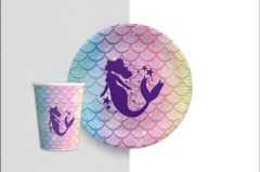 TABAK BARDAK DENİZ KIZI RENKLİ