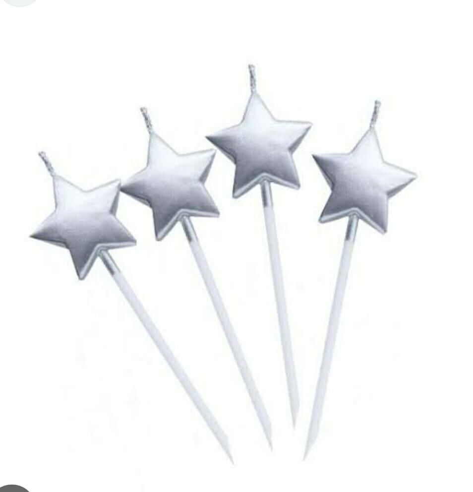 MUM 15 CM YILDIZ ÇUBUKLU GÜMÜŞ 4 LÜ