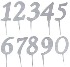 PLEKSİ 8 CM RAKAM GÜMÜŞ NO:0
