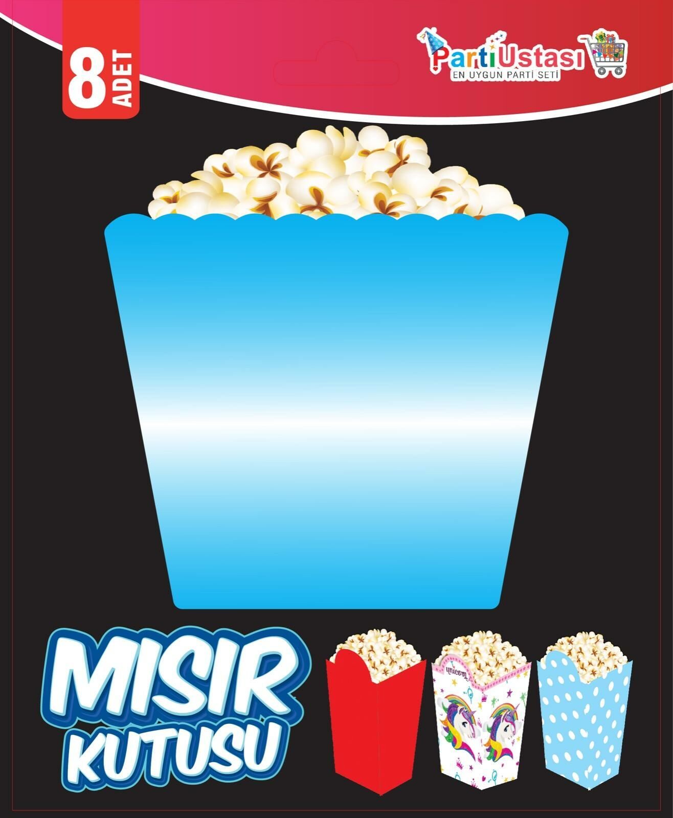 PARLAK MISIR KUTUSU MAVİ 8 Lİ