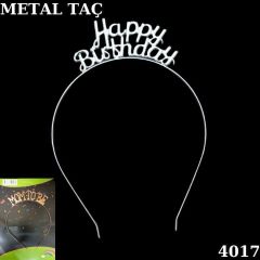 TAÇ METAL HAPPY BIRTHDAY  GÜMÜŞ