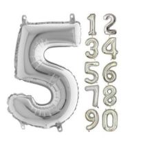 16 INC FOLYO BALON RAKAM GÜMÜŞ 5
