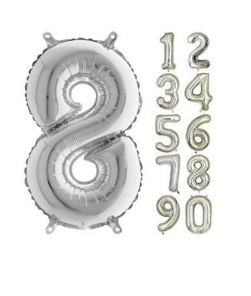 16 INC FOLYO BALON RAKAM GÜMÜŞ 8