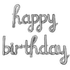 SET HAPPY BİRTDAY KAREOGRAFİ FOLYO BALON GÜMÜŞ